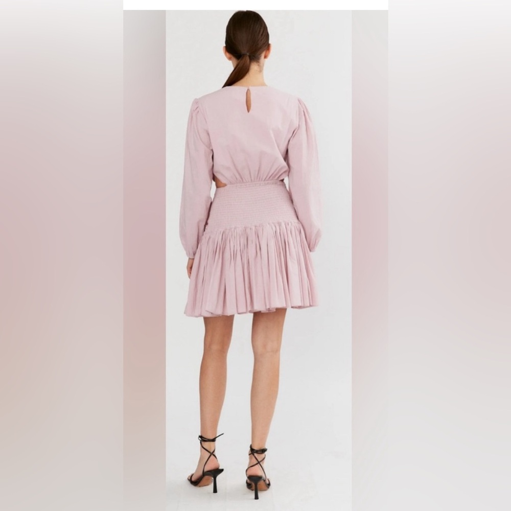NWT Dèluc Pink Ruffle Cut Out Mini Dress - Picture 4 of 12